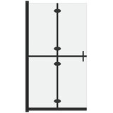 Furnova Zložljiva pregrada za tuš mlečno ESG steklo 100x190 cm, (21917927) | Shoptok.si