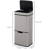  Kanta za smeće 47 L s senzorom + 2 × 12 5 L automatska od nehrđajućeg čelika vodootporna srebrna | shoptok.hr