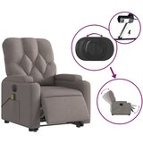  Električni masažni naslonjač na podizanje od tkanine smeđesivi | shoptok.hr