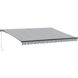 vidaXL Tenda na ručno uvlačenje s LED antracit i bijela 450 x 350 cm | shoptok.hr