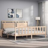  Okvir kreveta s uzglavljem 180 x 200 cm od masivnog drva | shoptok.hr