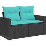  Set sofe 6 kom. Crna i Plava Poli Rattan i čelik | shoptok.hr