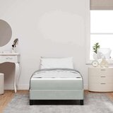 vidaXL Postelja boxspring z vzmetnico Svetlo siva 90 x 200 cm Žamet | Shoptok.si
