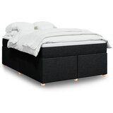 vidaXL Krevet s oprugama i madracem crni 140x200 cm od tkanine | shoptok.hr