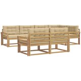 vidaXL Zunanja garnitura za sedenje 6 pcs Bela in bež Poliester, (5000280070) | Shoptok.si
