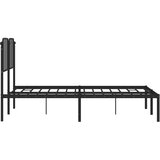  Metalni okvir za krevet s uzglavljem crni 140x190 cm | shoptok.hr