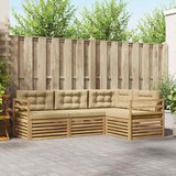  Set vanjskih sofa 4 pcs Bijela i bež 245,5 x 166,5 x 73 cm | shoptok.hr