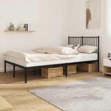  Metalni okvir za krevet s uzglavljem crni 120x200 cm | shoptok.hr