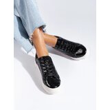 VINCEZA Black Leather Women's Sneakers | Shoptok.si