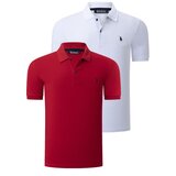 Dewberry DUO SET T8561 MEN'S TSHIRT-WHITE-RED Cene