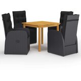  5-dijelni vrtni blagovaonski set crni | shoptok.hr