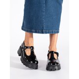 Shelvt Black patent leather women's platform shoes Cijene