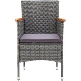  3-dijelni bistro set od poliratana i bagremovog drva sivi | shoptok.hr