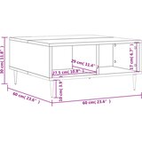  Stolić za kavu crni 60 x 60 x 30 cm od konstruiranog drva | Eponuda.ba