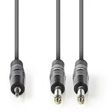 COTH23200GY50 Stereo Audio Cable 2x6.35mm muski na 3.5mm muski, 5m, Dark Grey