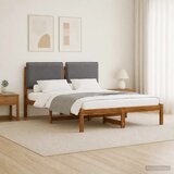  Krevetni okvir s tapiciranim uzglavljem Prirodna i svjetlosiva - Prirodna i svjetlosiva 120 x 200 cm | shoptok.hr