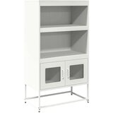 vidaXL Visoka deska Bela 68x39x123 cm Jeklo | Shoptok.si