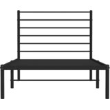  Metalni okvir za krevet s uzglavljem crni 75x190 cm | shoptok.hr