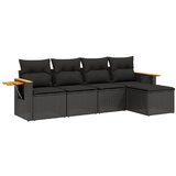 Maison Chic Seti vrtnega pohištva - Vrtna garnitura - Vrtni pohištvo set 5-delna z blazinami črn poli ratan, (21817822) | Shoptok.si