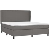 Krevet s oprugama i madracem sivi 160x200 cm od umjetne kože | shoptok.hr