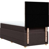 vidaXL Box spring postelja z vzmetnico temno rjava 100x200 cm blago, (21309922) | Shoptok.si