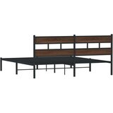  Okvir kreveta bez madraca s uzglavljem boja hrasta 183x213 cm | shoptok.hr