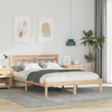 vidaXL krevetna konstrukcija smeđa 120 x 190 cm borova drva | shoptok.hr