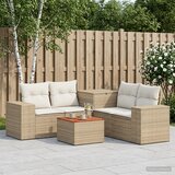  Set sofe 6 kom. Bež i krem bijela Poli Rattan i čelik | shoptok.hr