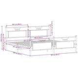Metalni Kovinski posteljni okvir brez vzmetnice rjavi hrast 200x200 cm, (21829518) | Shoptok.si