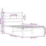 vidaXL Posteljni okvir brez vzmetnice z vzglavjem rjavi 75x190cm | Shoptok.si