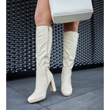 Gemre Beige Strother block-heeled boots Cene