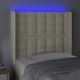  LED uzglavlje krem 83 x 16 x 118/128 cm od umjetne kože | shoptok.hr