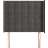  Vzglavje z ušesi temno sivo 83x16x118/128 cm žamet, (20792937) | Shoptok.si