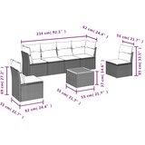 7-dijelni set vrtnih sofa od poliratana s jastucima crni | shoptok.hr