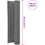 Dvostrana vrtna ograda PVC 90 x 500 cm siva | shoptok.hr