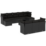  11-dijelni set vrtnih sofa od poliratana s jastucima crni | shoptok.hr