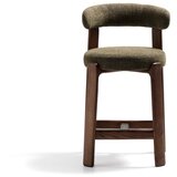 Kave Home Zelen/v temni naravni barvi barski stol iz masivnega jesena (višina sedeža 65 cm) Granite – | Shoptok.si