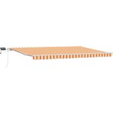 vidaXL Ročno zložljiva tenda z LED v rumeni in oranžni barvi 500x300 cm., (22146350) | Shoptok.si