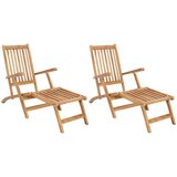  palubna stolica 2 pcs Prirodna Čvrsto teak drvo - 2x stolica | shoptok.hr