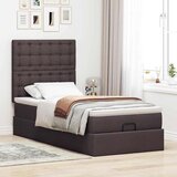 vidaXL Otomanski posteljni okvir z vzmetnico rjav 90x190 cm blago, (21611642) | Shoptok.si