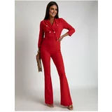 Fasardi Red jumpsuit with wide legs