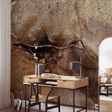  Foto tapeta - Rock abstraction - brown and beige pattern in the style of cracked stone 100x70 Premium | shoptok.hr