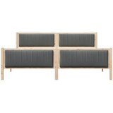  Okvir kreveta smeđe i tamnosivo 200 x 200 cm Masivna borovina | shoptok.hr