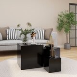 The Living Store Stranske mizice 3 kosi črna iverna plošča - Stranska Mizica, (21662271) | Shoptok.si