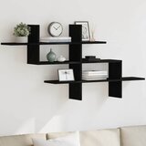  Zidna polica crni hrast 124,5x18x60,5 cm inženjerski drvo | Shoptok.si