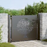vidaXL Vrtna vrata Crna 105 x 100 cm Čelik s praškastim premazom | shoptok.hr