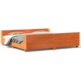 Maison Chic Posteljni okvir - Dvoposteljna postelja - Zakonska postelja brez vzmetnice vošč. rjav 180x200 cm borovina-J4520, (21775424) | Shoptok.si