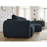 Bobochic Paris temno modra raztegljiva kotna sedežna garnitura iz rebrastega žameta (desni kot) lucien | Shoptok.si