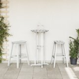 vidaXL 3-delni vrtni bar set bela HDPE | Shoptok.si