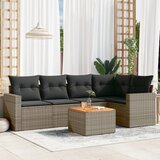  6-dijelni set vrtnih sofa od poliratana s jastucima sivi | Eponuda.com